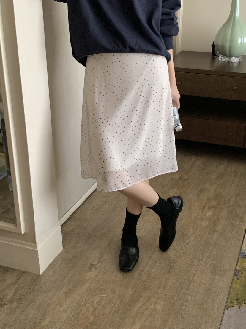 FRILL-T東大門㊣代購女士新品職業休閑半身裙中短裙圓點裙FRILL-T半身裙/中短裙