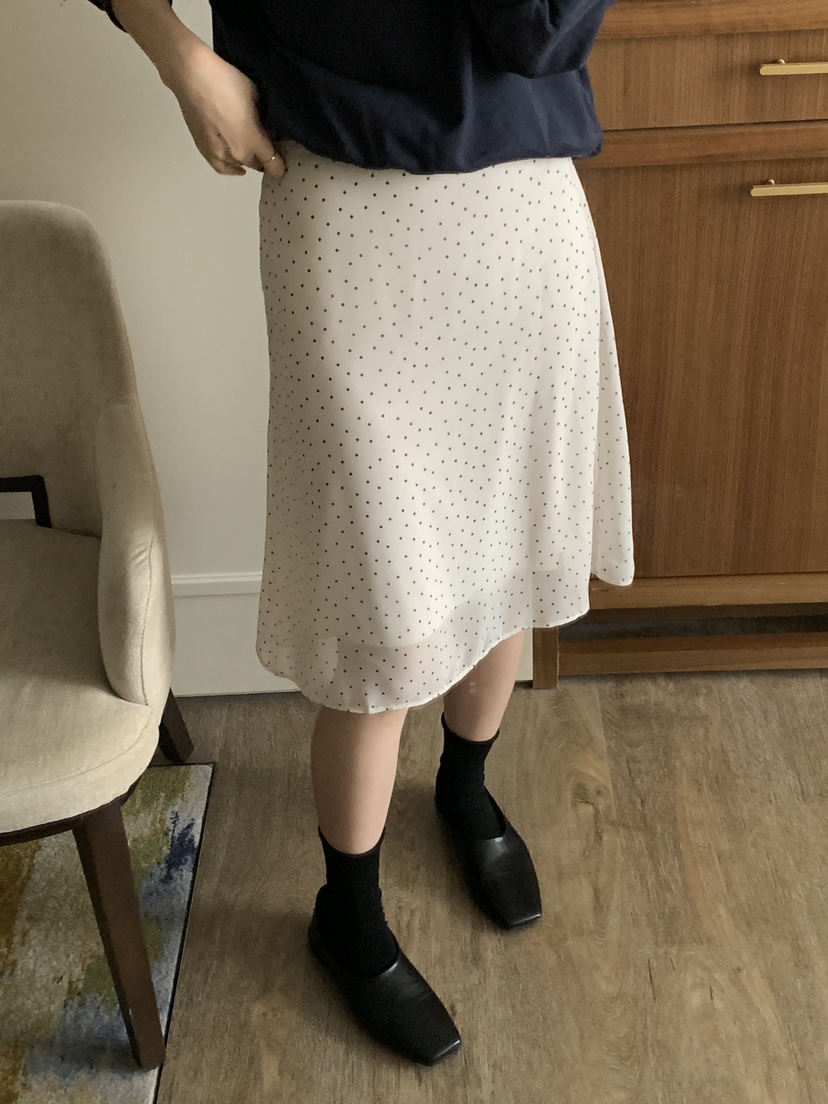 FRILL-T東大門㊣代購女士新品職業休閑半身裙中短裙圓點裙FRILL-T半身裙/中短裙