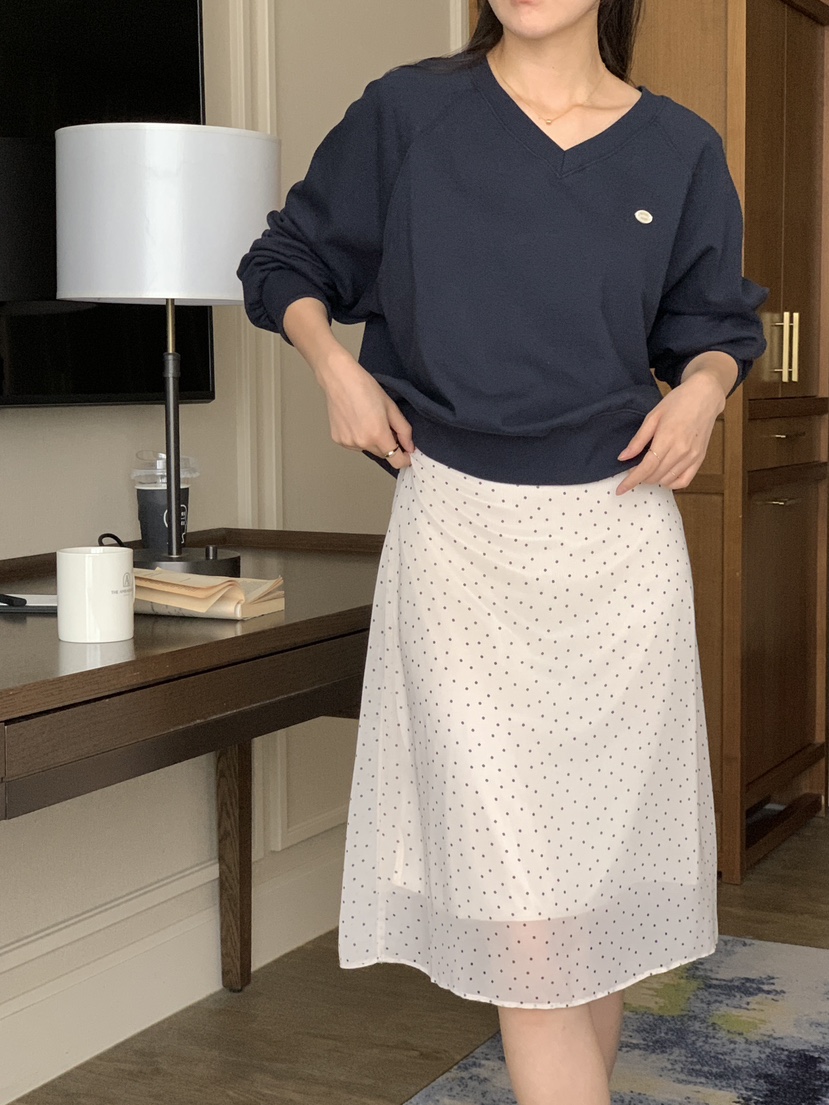 FRILL-T東大門㊣代購女士新品職業休閑半身裙中短裙圓點裙FRILL-T半身裙/中短裙