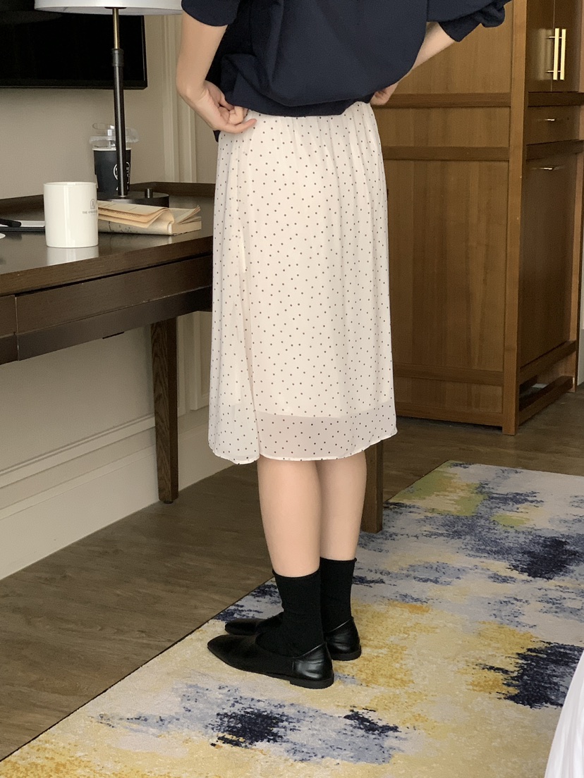FRILL-T東大門㊣代購女士新品職業休閑半身裙中短裙圓點裙FRILL-T半身裙/中短裙