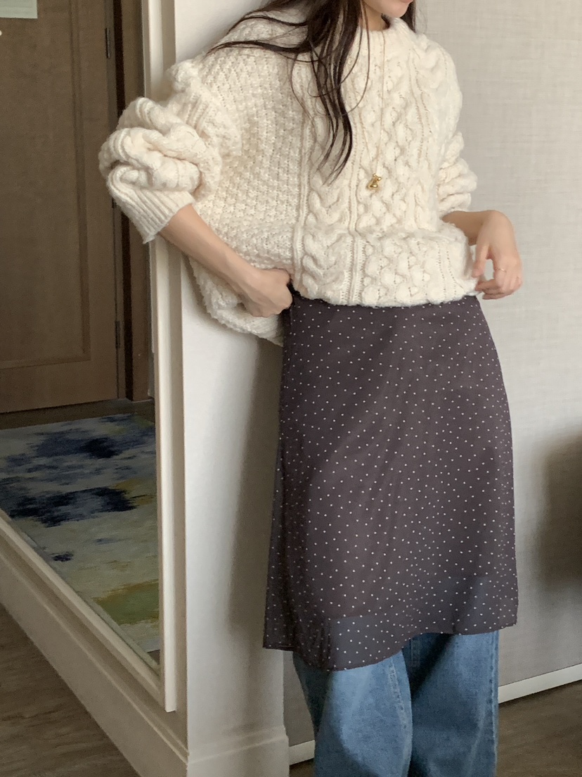 FRILL-T東大門㊣代購女士新品職業休閑半身裙中短裙圓點裙FRILL-T半身裙/中短裙