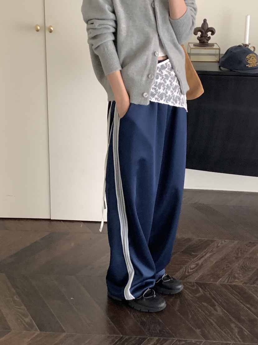 FRILL-T韓國代購㊣女裝新款真品人氣熱賣休閑時尚休閑褲蕾絲FRILL-T休閑褲