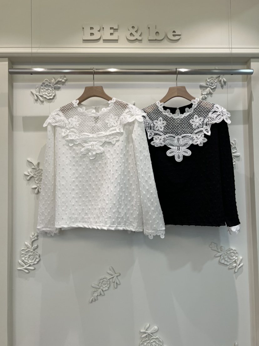 BE&amp;BE韓國代購㊣女裝新款時尚真品25秋夏推薦襯衫蕾絲衫BE&be襯衫/蕾絲衫
