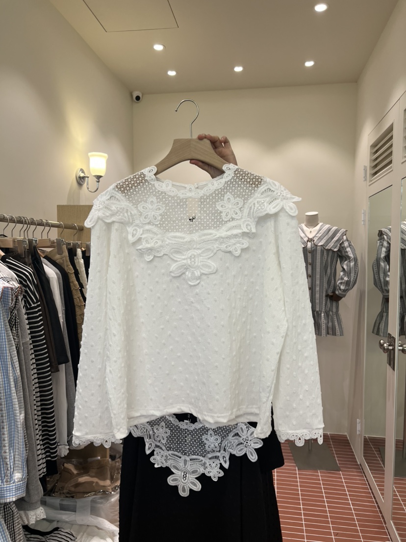 BE&amp;BE韓國代購㊣女裝新款時尚真品25秋夏推薦襯衫蕾絲衫BE&be襯衫/蕾絲衫圖色1