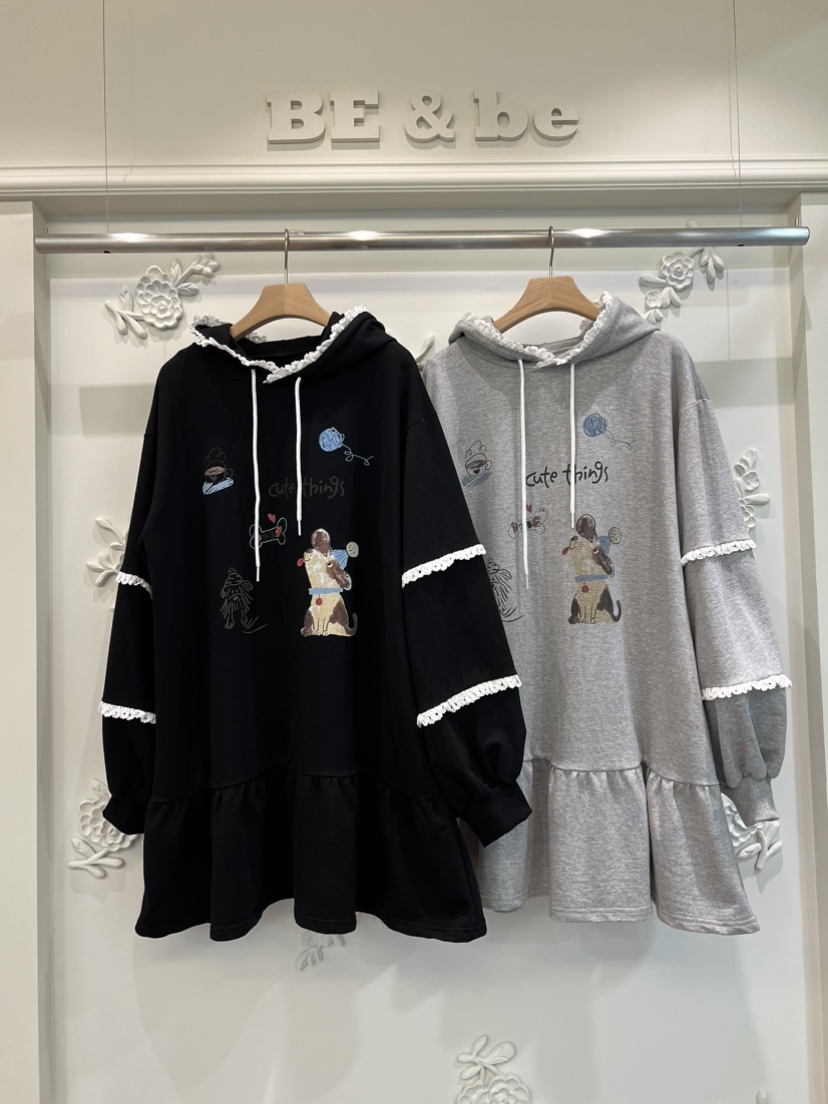BE&amp;BE東大門㊣實拍女裝新品熱賣休閑職業人氣連衣裙連帽BE&be連衣裙