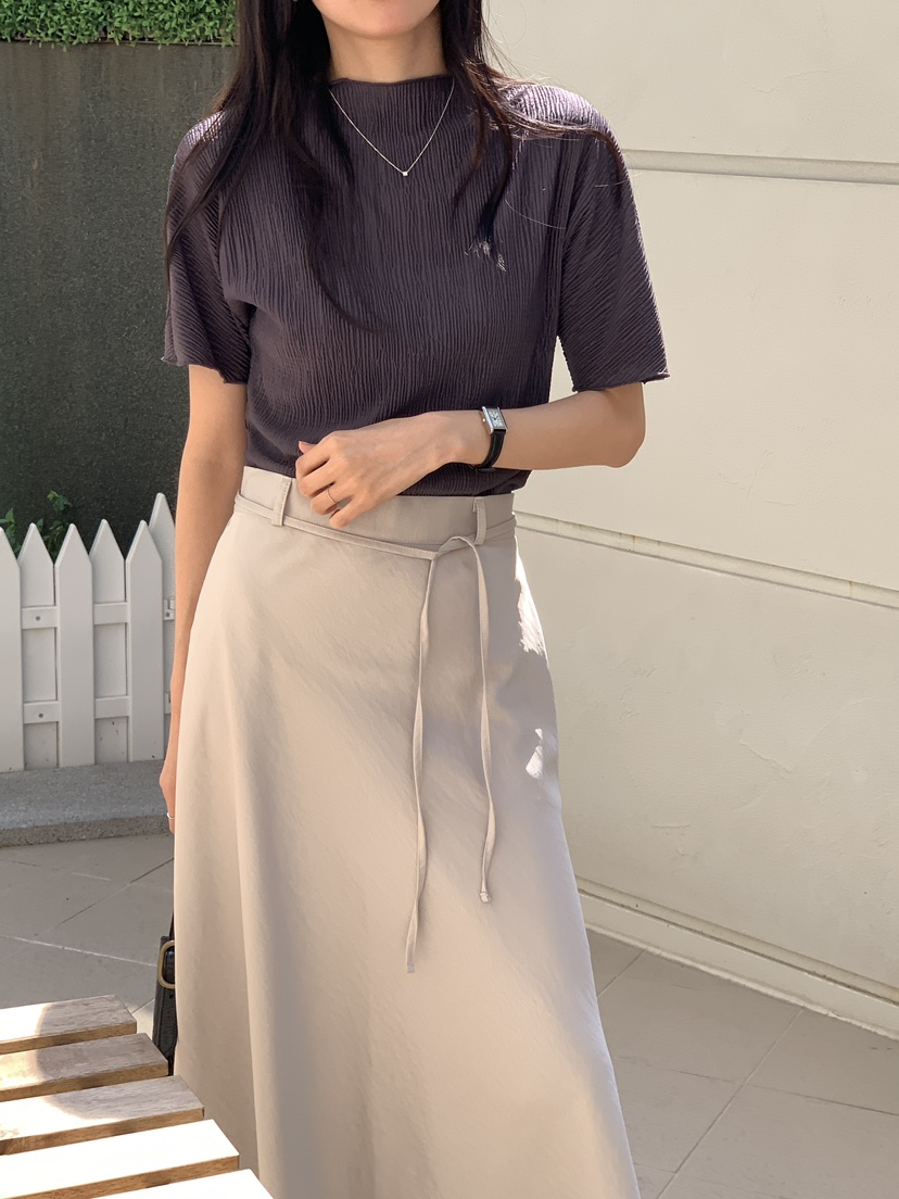 FRILL-T韓國直郵㊣女士新款時尚職業熱賣25秋夏真品T恤褶皺FRILL-TT恤