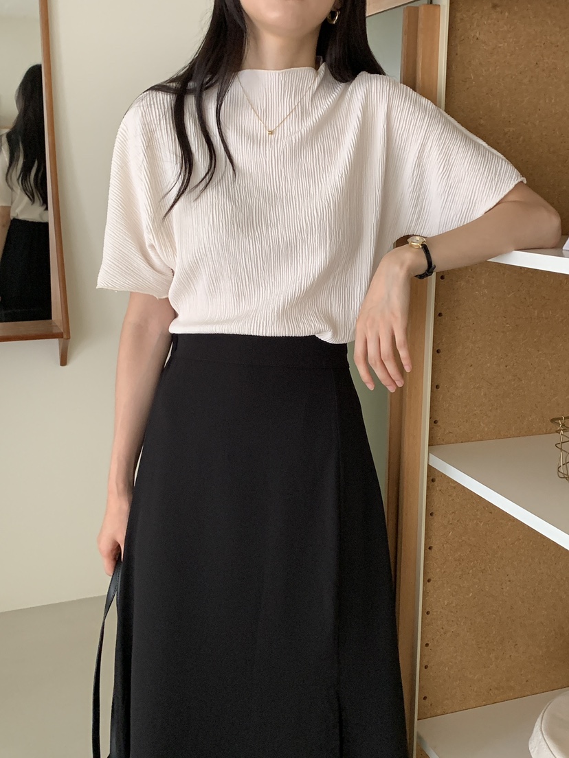 FRILL-T韓國直郵㊣女士新款時尚職業熱賣25秋夏真品T恤褶皺FRILL-TT恤