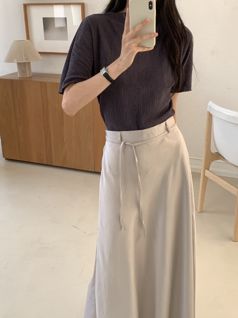 FRILL-T韓國直郵㊣女士新款時尚職業熱賣25秋夏真品T恤褶皺FRILL-TT恤