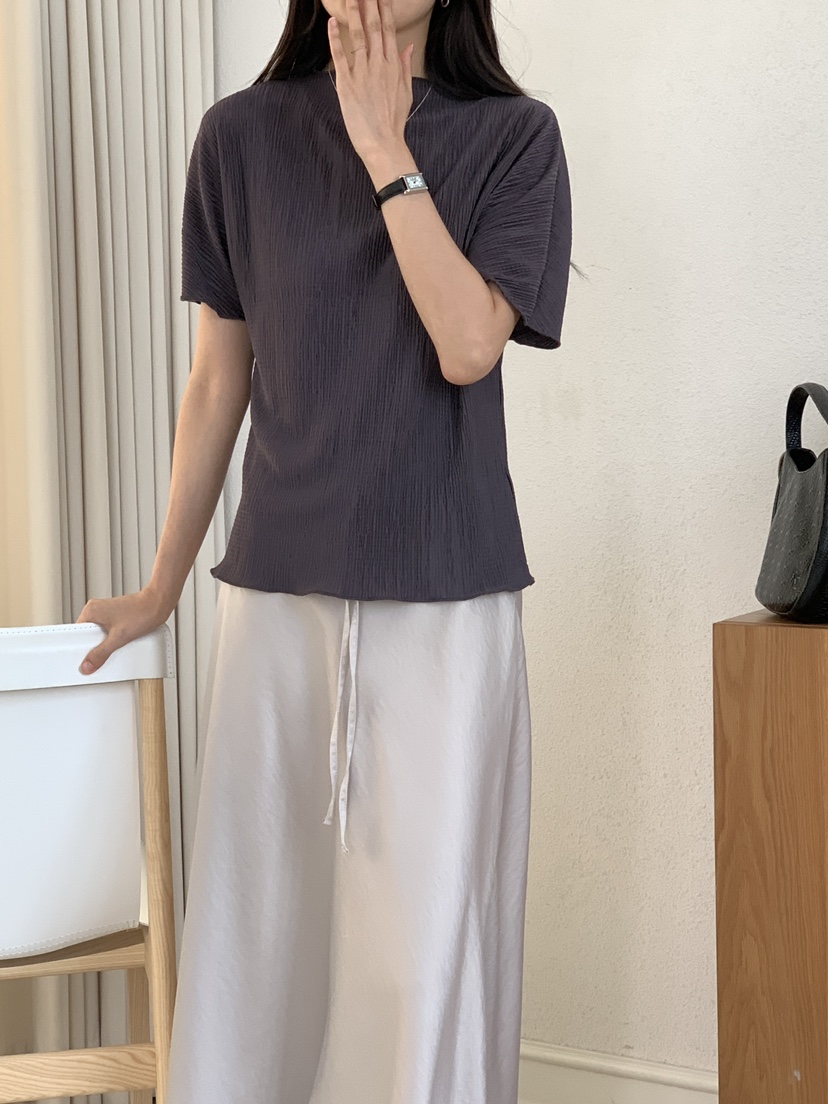 FRILL-T韓國直郵㊣女士新款時尚職業熱賣25秋夏真品T恤褶皺FRILL-TT恤
