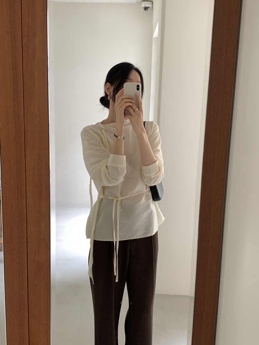FRILL-T東大門㊣實拍女士新款熱賣25秋夏推薦人氣襯衫蕾絲衫FRILL-T襯衫/蕾絲衫