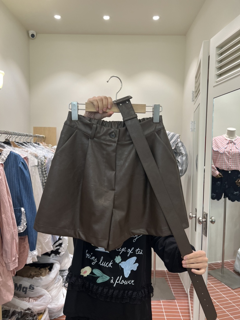 BE&BE東大門㊣實拍女裝新品推薦人氣熱賣休閑短褲含腰帶BE&be短褲