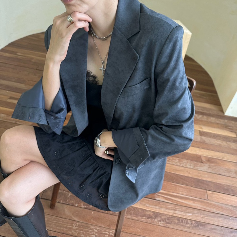 SOUIT韓國代購㊣女士新品真品25秋夏熱賣人氣推薦休閑職業夾克SOUIT by mabel-L夾克