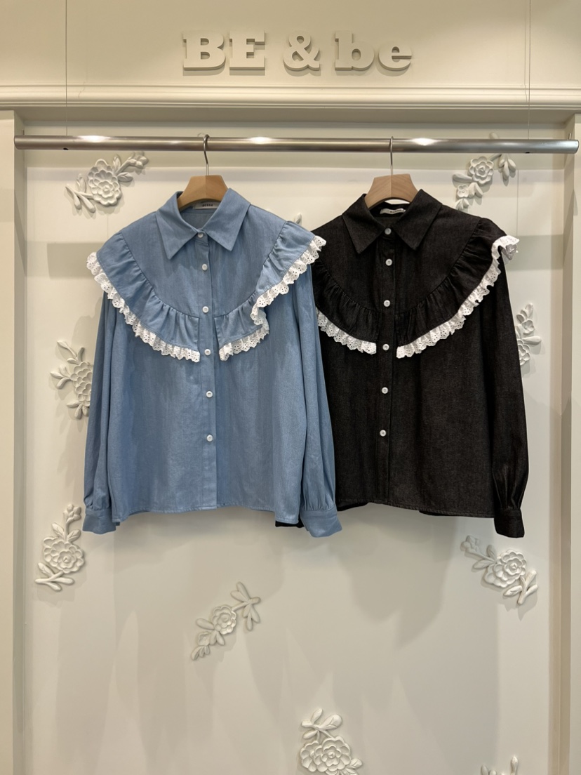 BE&amp;BE東大門㊣實拍女士新款真品25秋夏職業襯衫蕾絲衫BE&be襯衫/蕾絲衫