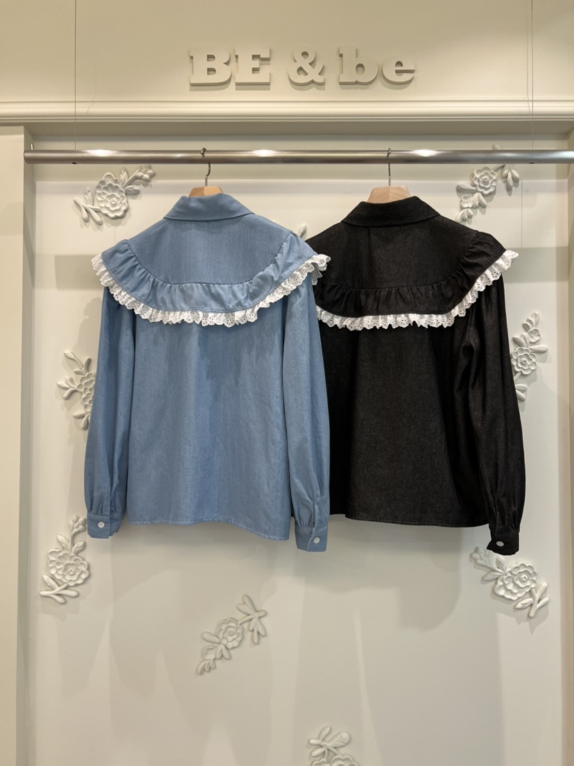 BE&amp;BE東大門㊣實拍女士新款真品25秋夏職業襯衫蕾絲衫BE&be襯衫/蕾絲衫