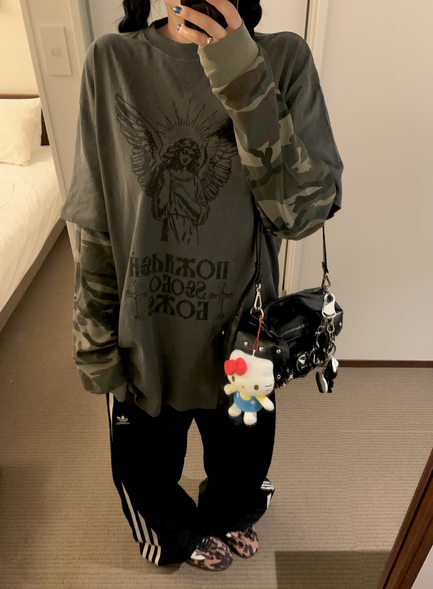 SEOLO東大門㊣代購女士新品職業時尚真品推薦休閑長袖T恤迷彩Seolo seoul長袖T恤