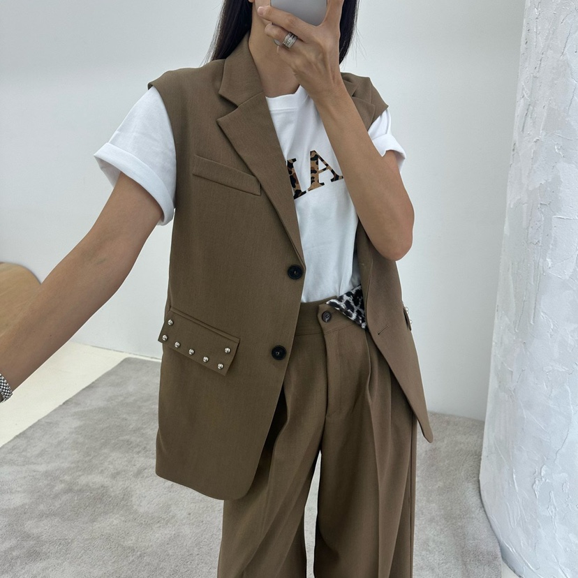 MABEL-Q東大門㊣實拍女士新品推薦時尚25秋夏馬甲不含內搭SOUIT by mabel-Q馬甲圖色1