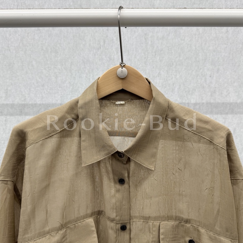 ROOKIE BUD韓國代購㊣女裝新款休閑人氣襯衫蕾絲衫歐根紗口袋ROOKIE BUD-P襯衫/蕾絲衫