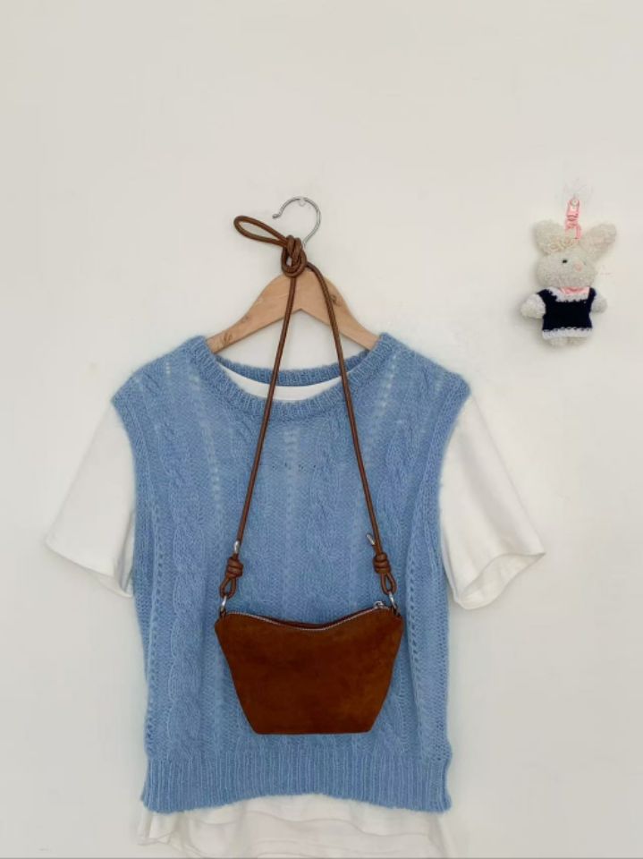 TROUVAILLE東大門㊣代購女士新品職業真品推薦單肩斜跨包麂皮TROUVAILLE單肩/斜跨包