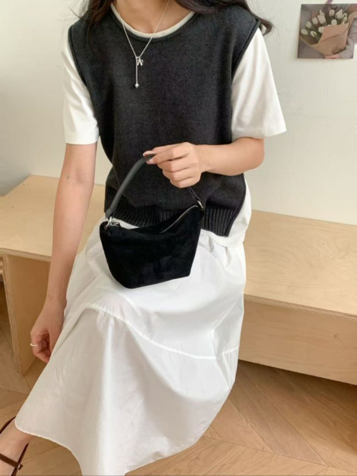 TROUVAILLE東大門㊣代購女士新品職業真品推薦單肩斜跨包麂皮TROUVAILLE單肩/斜跨包