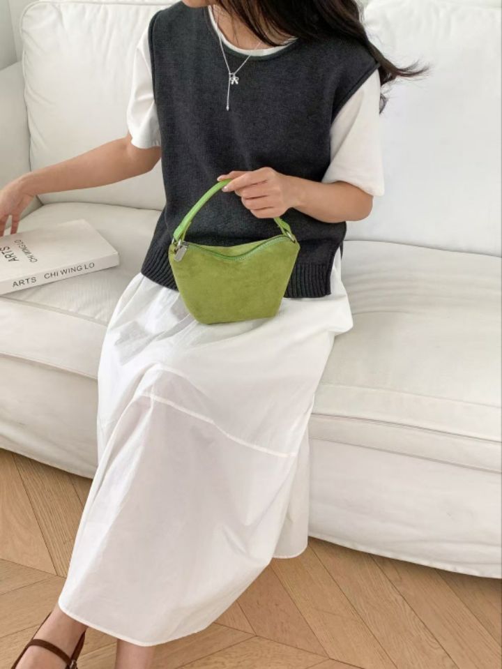 TROUVAILLE東大門㊣代購女士新品職業真品推薦單肩斜跨包麂皮TROUVAILLE單肩/斜跨包圖色5