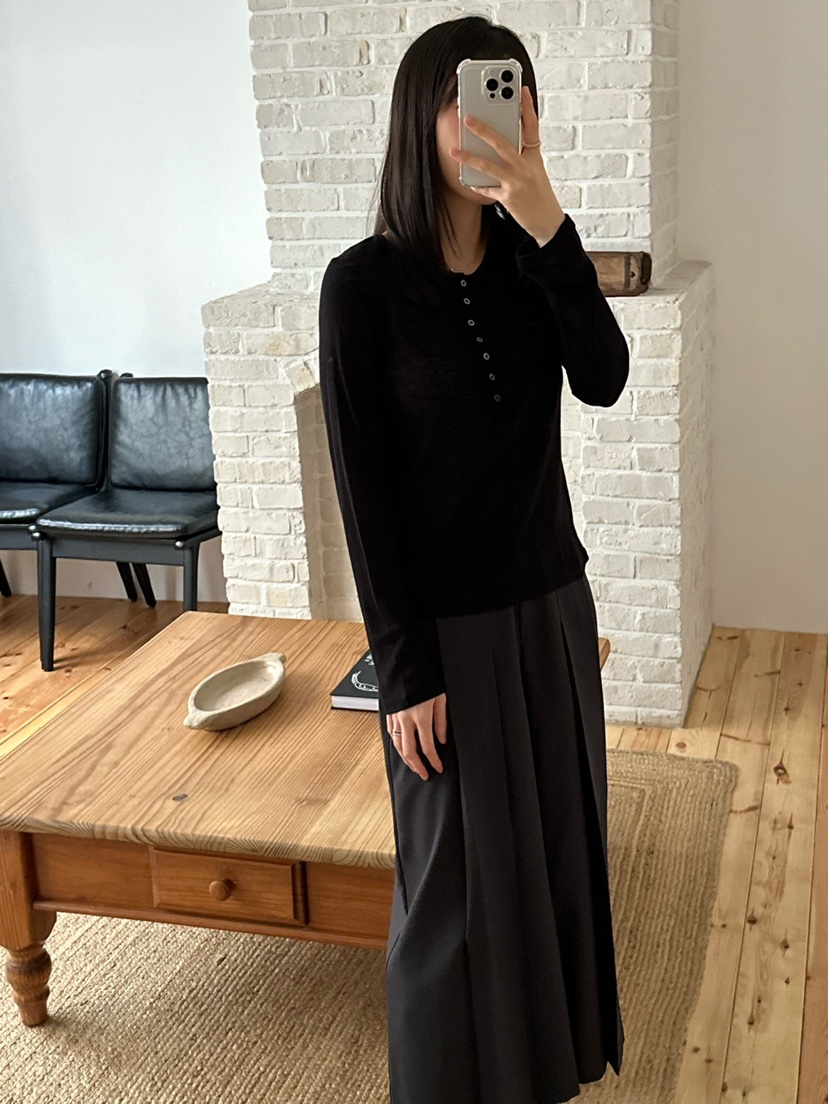 LE VASE東大門㊣直郵女士新款推薦職業熱賣人氣25秋夏長袖T恤LE VASE長袖T恤