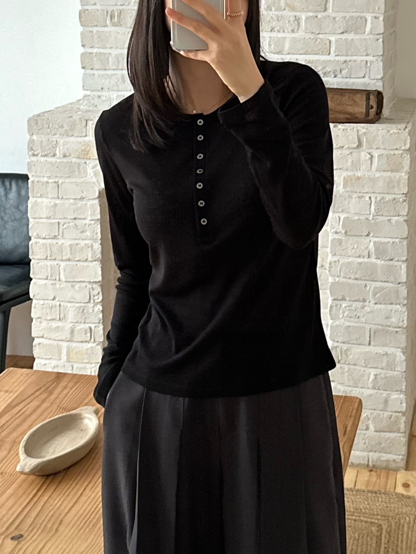 LE VASE東大門㊣直郵女士新款推薦職業熱賣人氣25秋夏長袖T恤LE VASE長袖T恤圖色4