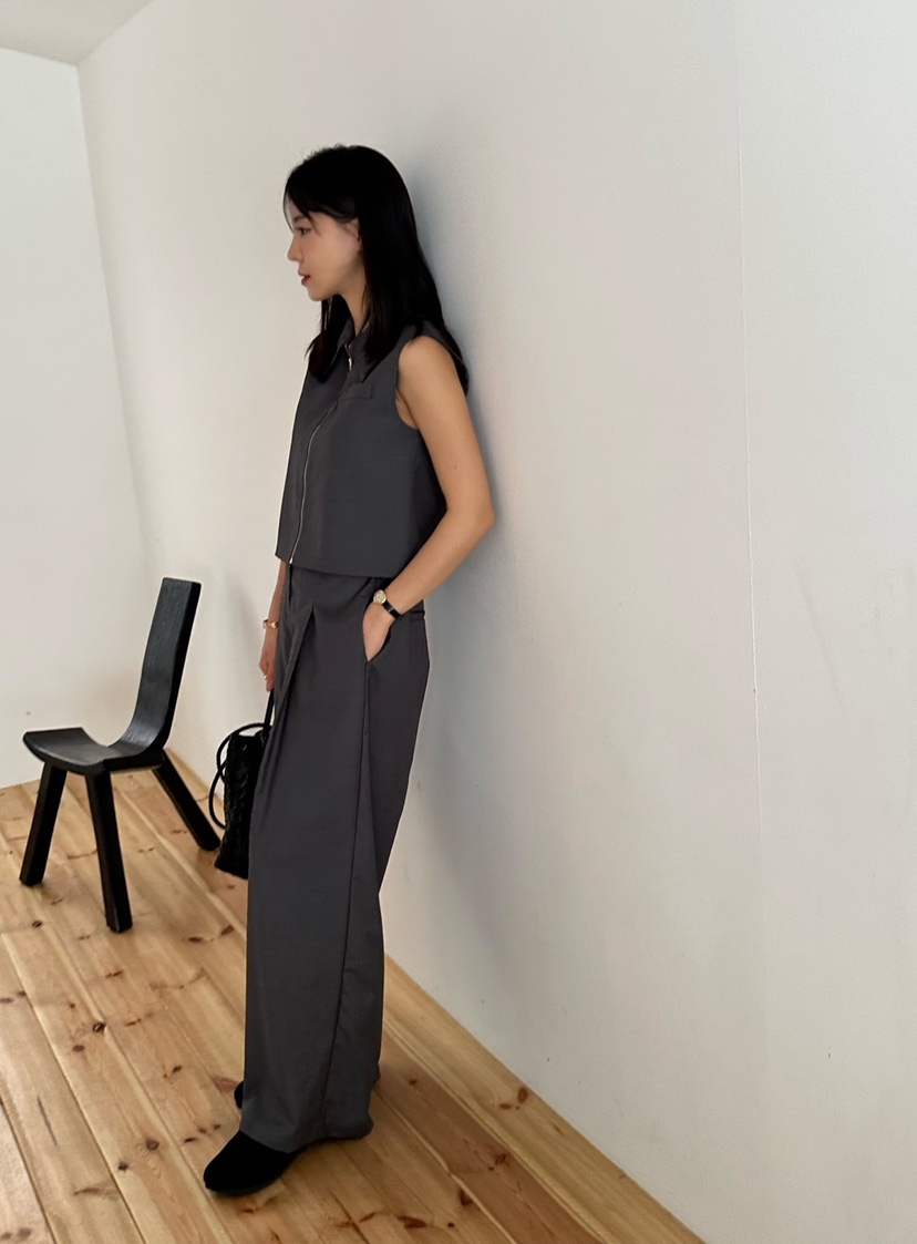LE VASE韓國代購㊣女士新款熱賣休閑25秋夏人氣時尚職業馬甲LE VASE馬甲
