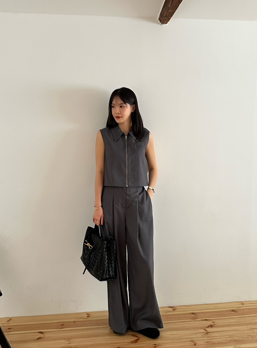 LE VASE韓國代購㊣女士新款熱賣休閑25秋夏人氣時尚職業馬甲LE VASE馬甲
