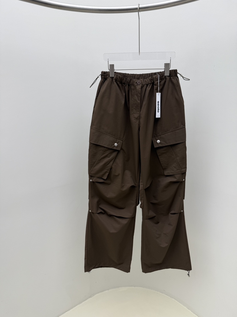 SEOLO東大門㊣實拍女裝新品時尚熱賣真品人氣休閑休閑褲口袋Seolo seoul休閑褲圖色3