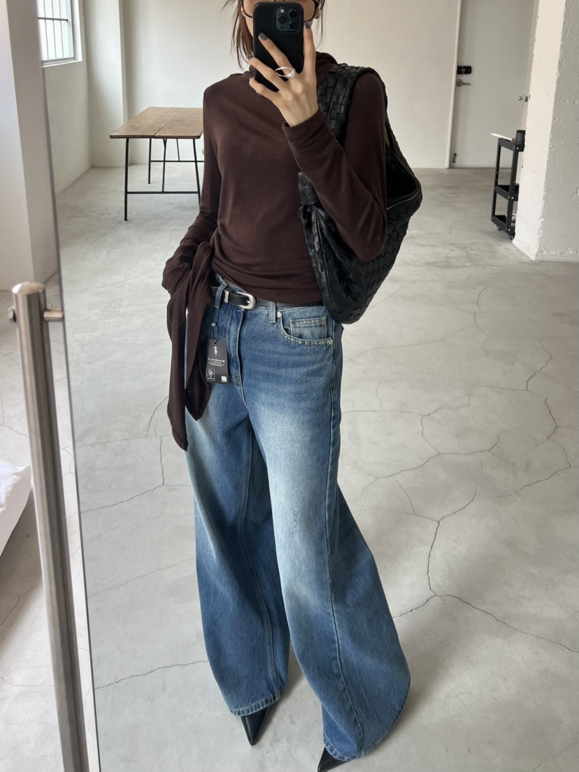 NOVUS東大門㊣代購女裝新品人氣熱賣職業時尚休閑牛仔褲喇叭NOVUS牛仔褲