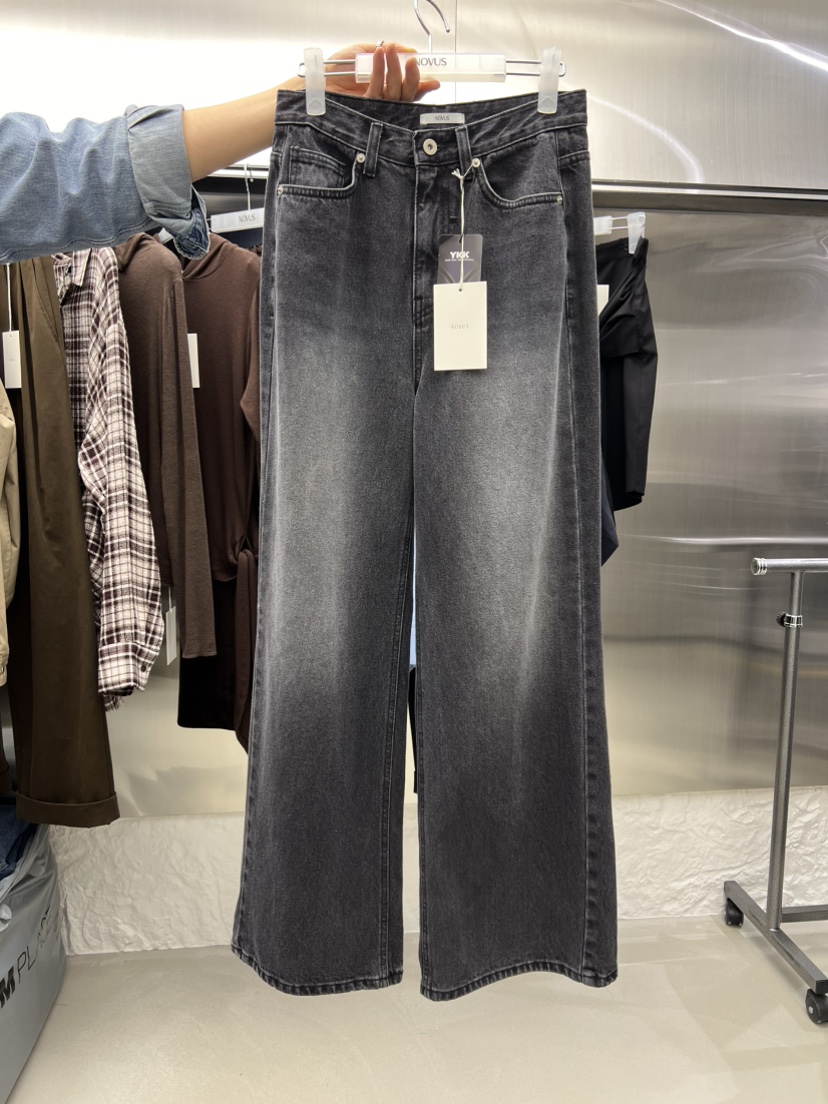 NOVUS東大門㊣代購女裝新品人氣熱賣職業時尚休閑牛仔褲喇叭NOVUS牛仔褲圖色2