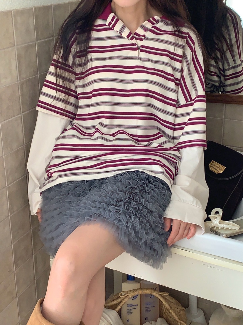 JKICHI東大門㊣直郵女士新品推薦時尚熱賣休閑長袖T恤假兩件JKICHI長袖T恤