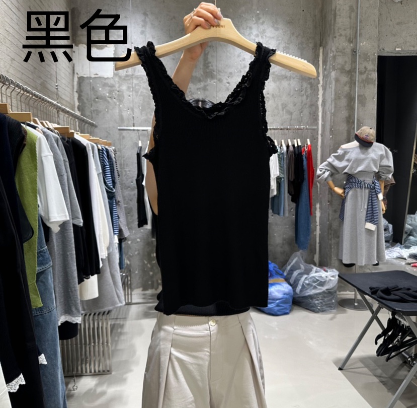 JUNI東大門㊣代購女士新款25秋夏真品熱賣時尚吊帶背心蕾絲my juni吊帶/背心圖色2