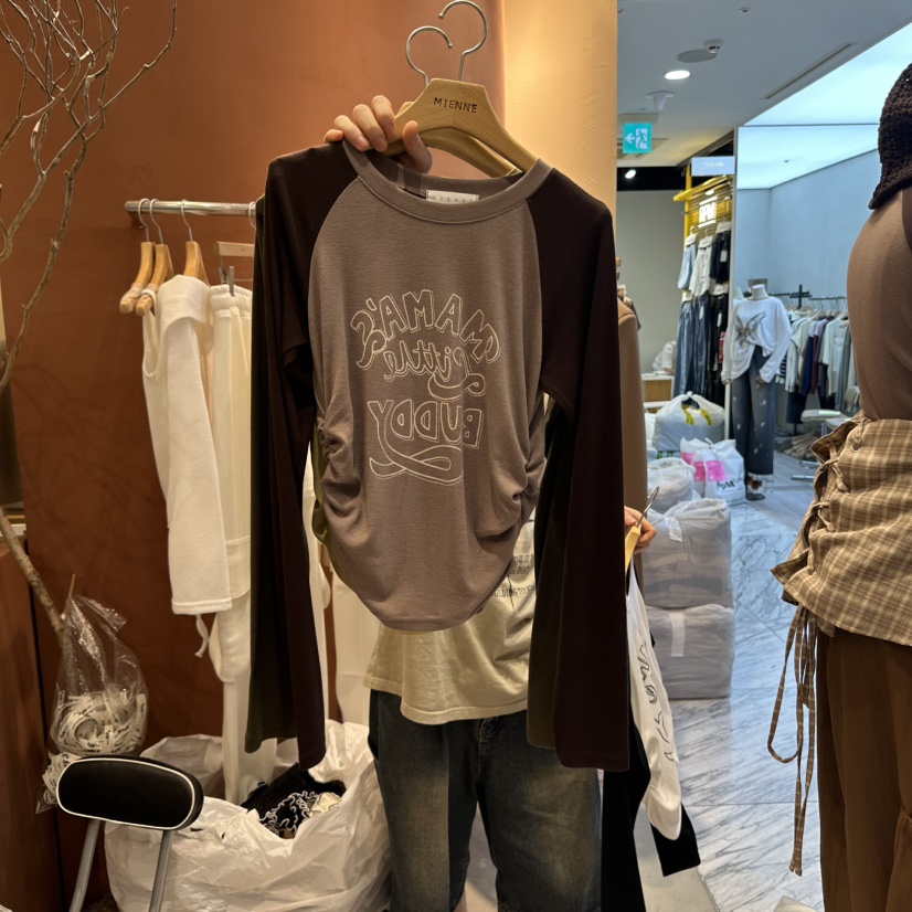 MIENNE東大門㊣實拍女士新品時尚熱賣真品休閑推薦人氣長袖T恤MIENNE長袖T恤圖色2