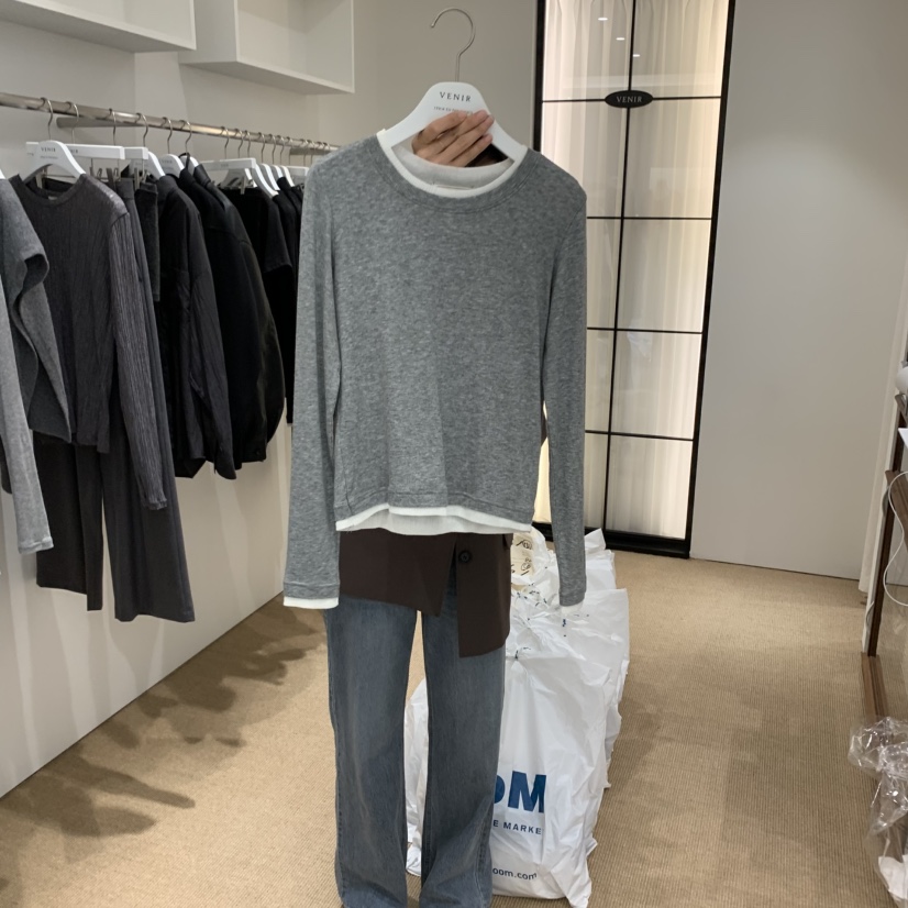 VENIR-a東大門㊣代購女裝新款真品推薦職業熱賣人氣長袖T恤VENIR-a長袖T恤圖色3