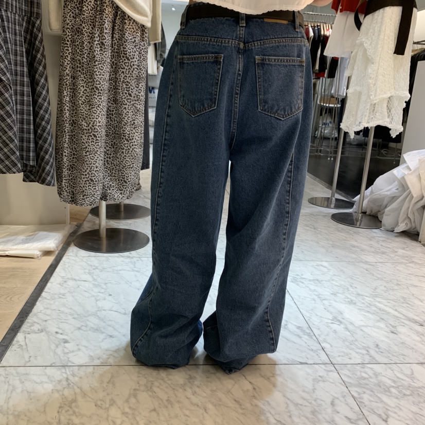 ORMORE韓國代購㊣女裝新款職業25秋夏時尚牛仔褲不含腰帶雙層ORMORE牛仔褲