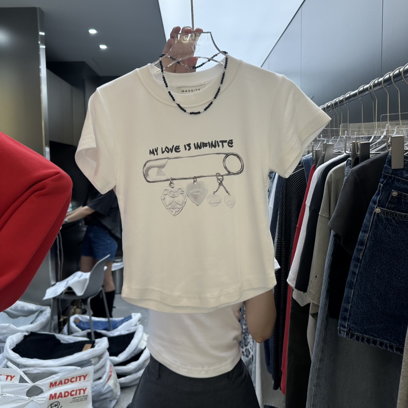MADCITY東大門㊣實拍女士新品熱賣25春夏時尚真品T恤不含飾品MADCITYT恤