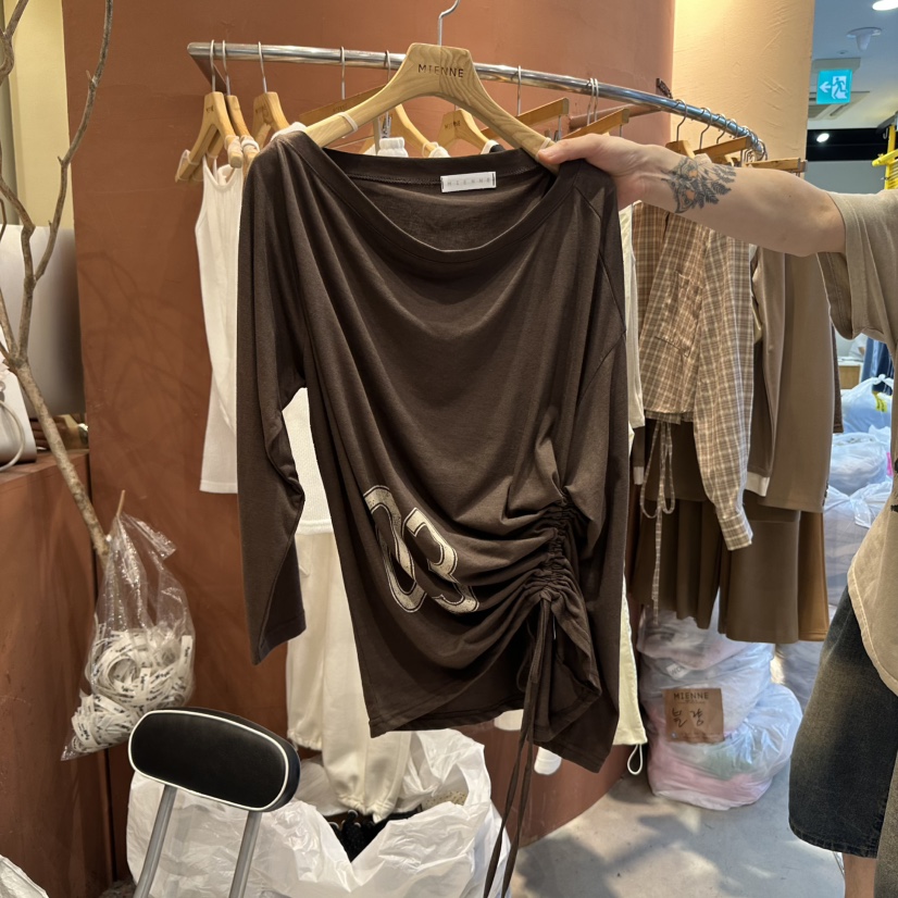 MIENNE韓國直郵㊣女裝新品25秋冬職業人氣真品時尚熱賣長袖T恤MIENNE長袖T恤圖色2