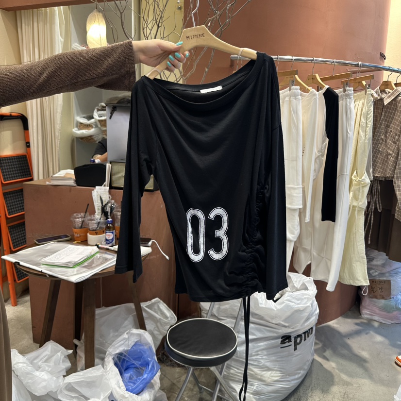 MIENNE韓國直郵㊣女裝新品25秋冬職業人氣真品時尚熱賣長袖T恤MIENNE長袖T恤圖色3