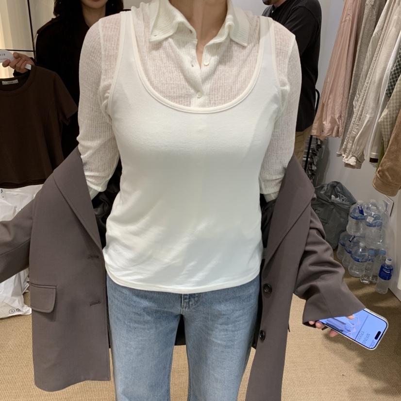 VENIR-a東大門㊣實拍女裝新品時尚推薦人氣吊帶背心不含內搭VENIR-a吊帶/背心圖色2