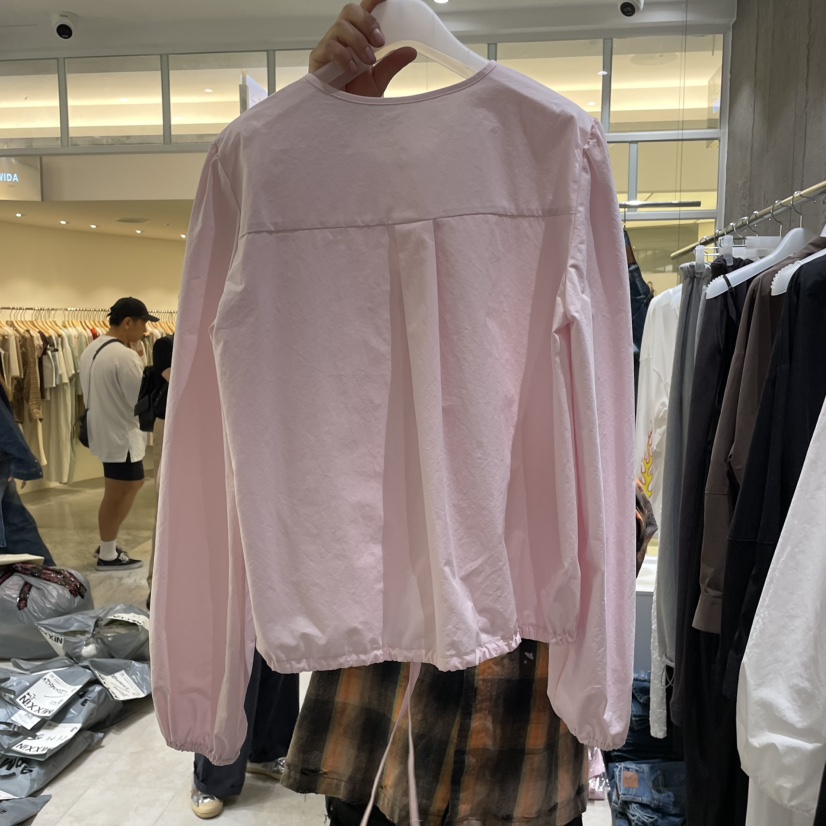 MIXXIN韓國直郵㊣女裝新品25秋夏真品職業襯衫蕾絲衫荷葉邊MIXXIN襯衫/蕾絲衫