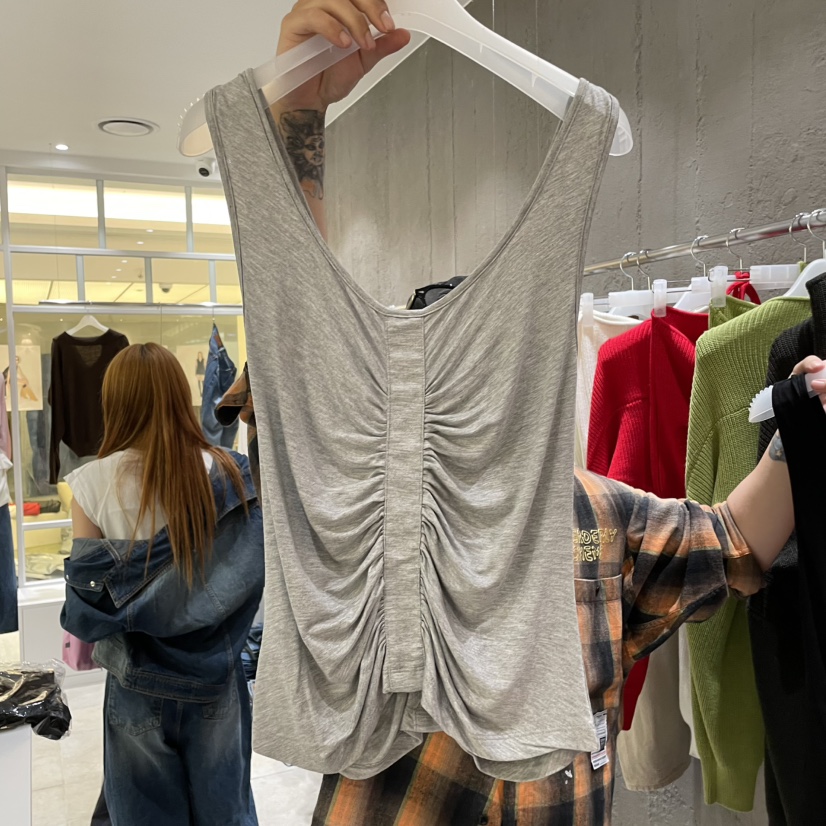 MIXXIN東大門㊣代購女士新品25秋夏真品職業熱賣吊帶背心紐扣MIXXIN吊帶/背心