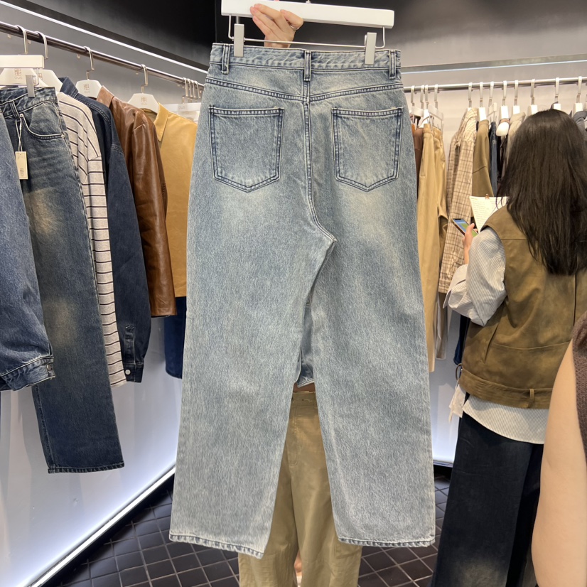OUS/INCH-L東大門㊣代購女士新品推薦25秋夏休閑牛仔褲修身OUS/INCH牛仔褲