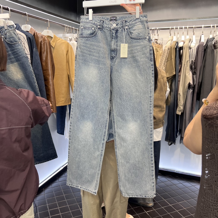 OUS/INCH-L東大門㊣代購女士新品推薦25秋夏休閑牛仔褲修身OUS/INCH牛仔褲圖色2