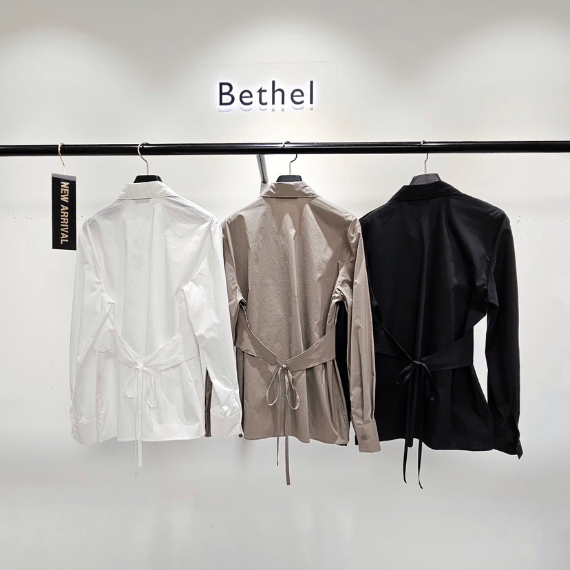 BETHEL東大門㊣實拍女裝新款真品25秋夏職業時尚襯衫蕾絲衫BETHEL襯衫/蕾絲衫