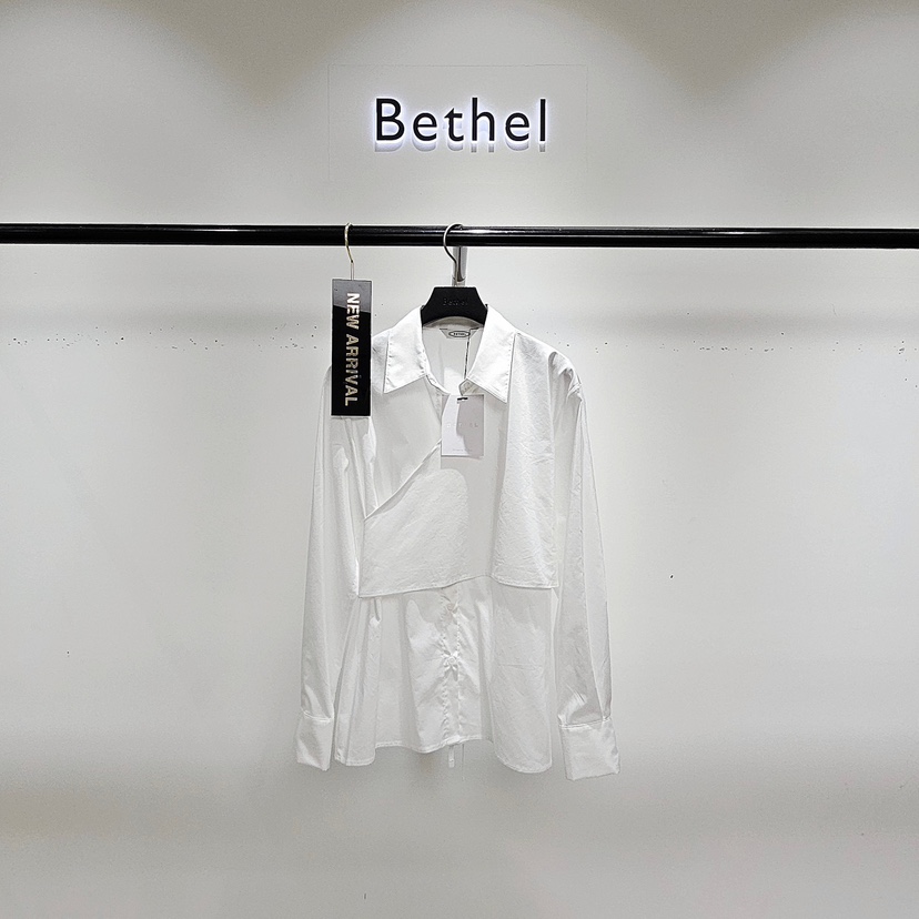 BETHEL東大門㊣實拍女裝新款真品25秋夏職業時尚襯衫蕾絲衫BETHEL襯衫/蕾絲衫