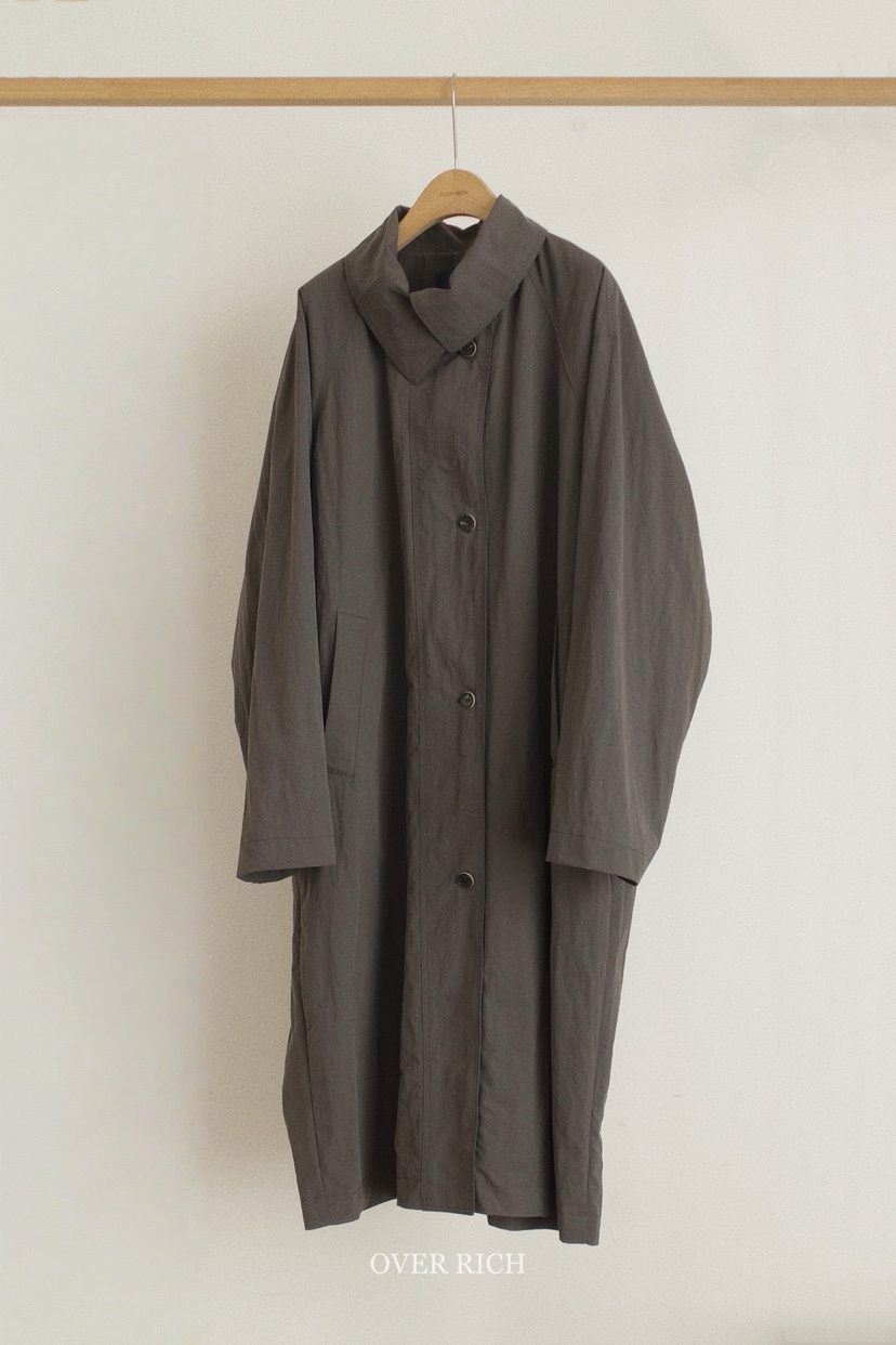 OVER RICH韓國直郵㊣女裝新品25秋冬時尚熱賣職業長款風衣OVER RICH長款風衣