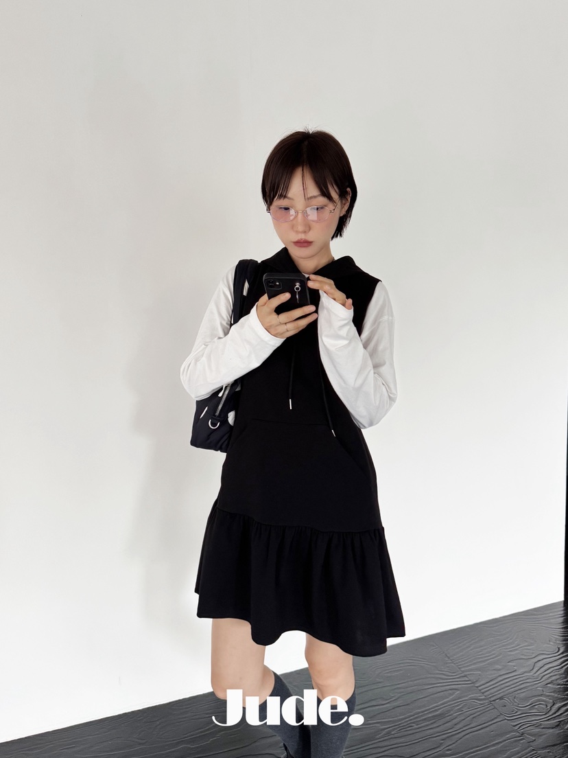 HEYJUDE韓國代購㊣女裝新品推薦人氣休閑熱賣時尚連衣裙連帽衫HEYJUDE連衣裙