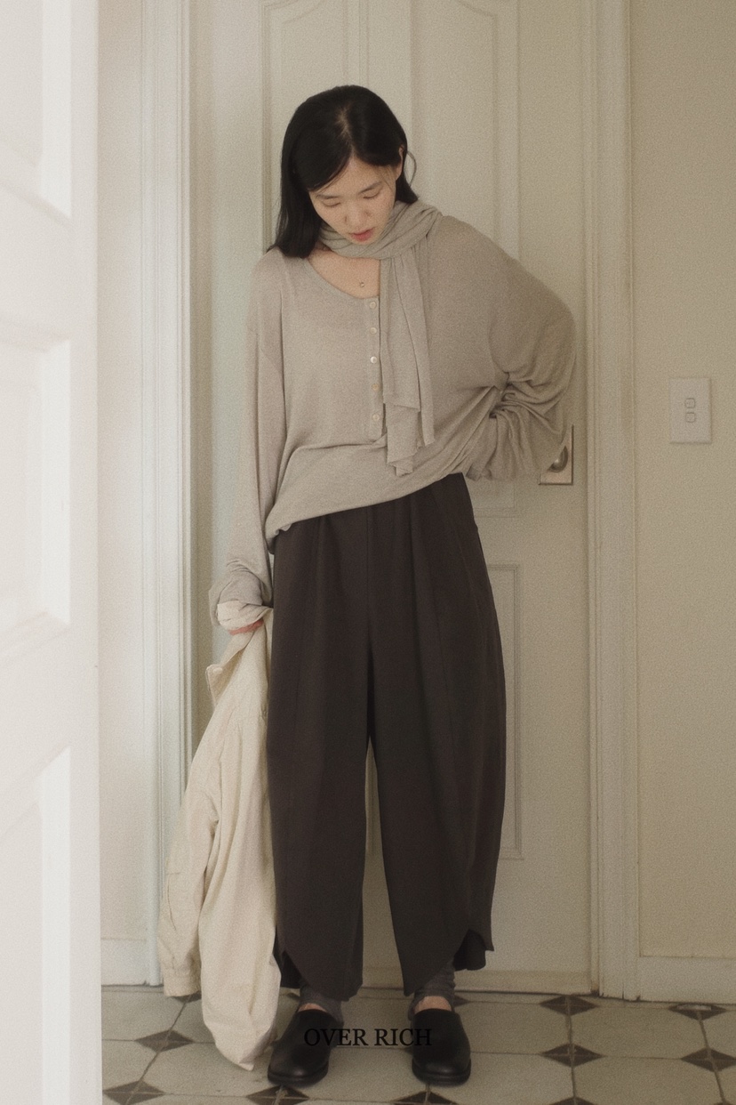 OVER RICH韓國代購㊣女士新品時尚職業真品25秋冬休閑休閑褲OVER RICH休閑褲