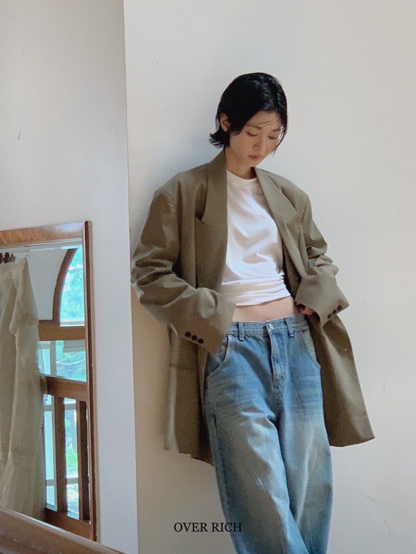 OVER RICH韓國代購㊣女士新品推薦休閑25秋冬真品人氣夾克OVER RICH夾克